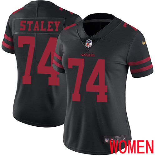 San Francisco 49ers Limited Black Women Joe Staley Alternate NFL Jersey #74 Vapor Untouchable